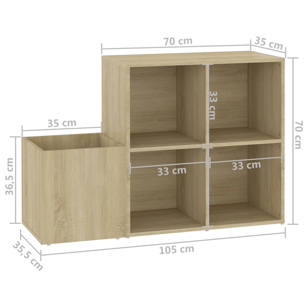 vidaXL Hall Shoe Cabinet Sonoma Oak 105x35.5x70 cm Engineered Wood
