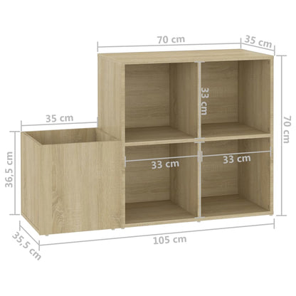 vidaXL Hall Shoe Cabinet Sonoma Oak 105x35.5x70 cm Engineered Wood
