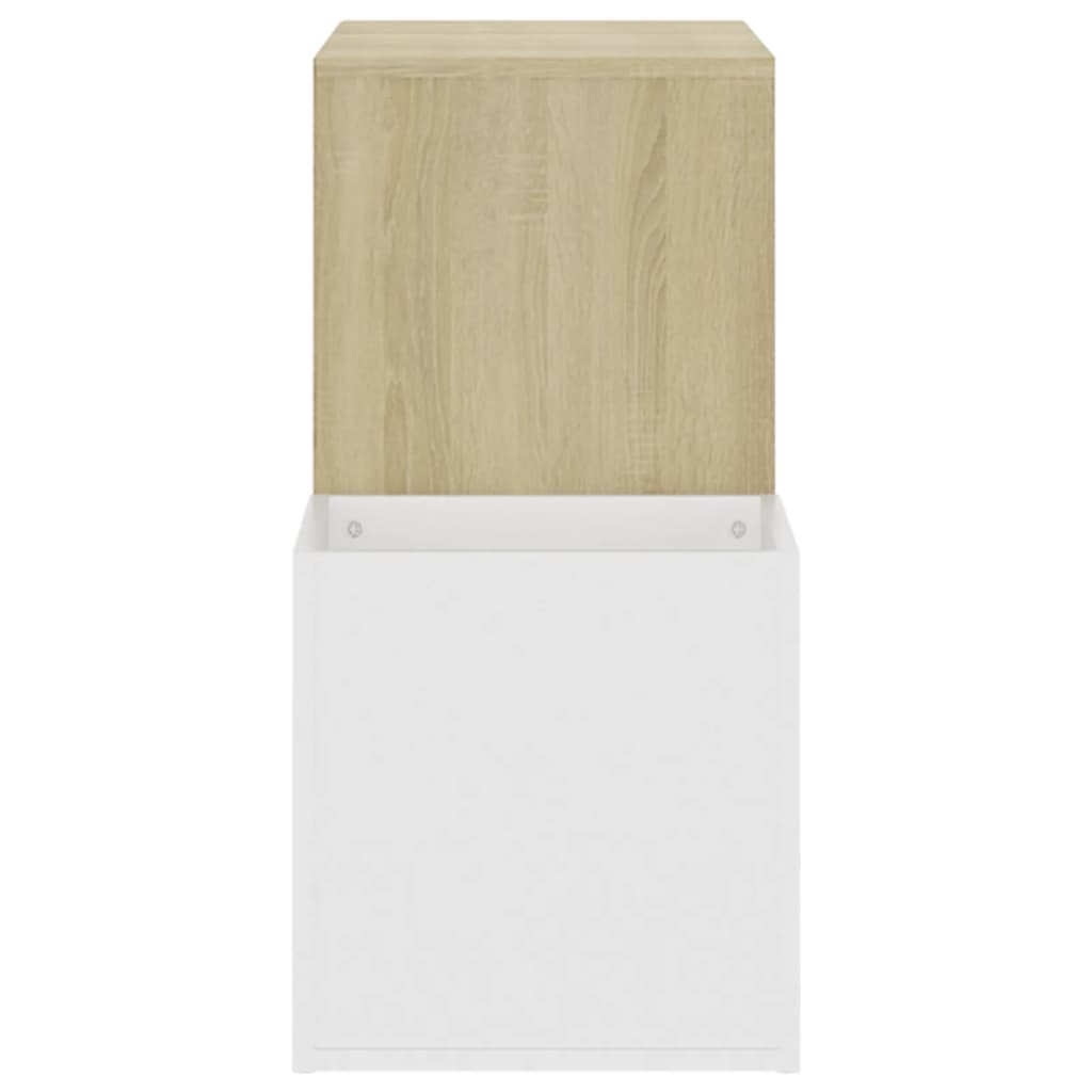 vidaXL Hall Shoe Cabinet White and Sonoma Oak 105x35.5x70 cm Engineered Wood