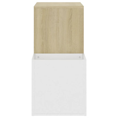 vidaXL Hall Shoe Cabinet White and Sonoma Oak 105x35.5x70 cm Engineered Wood