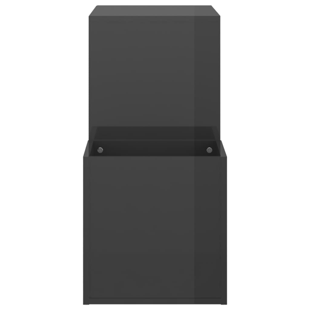 vidaXL Hall Shoe Cabinet High Gloss Grey 105x35.5x70 cm Engineered Wood