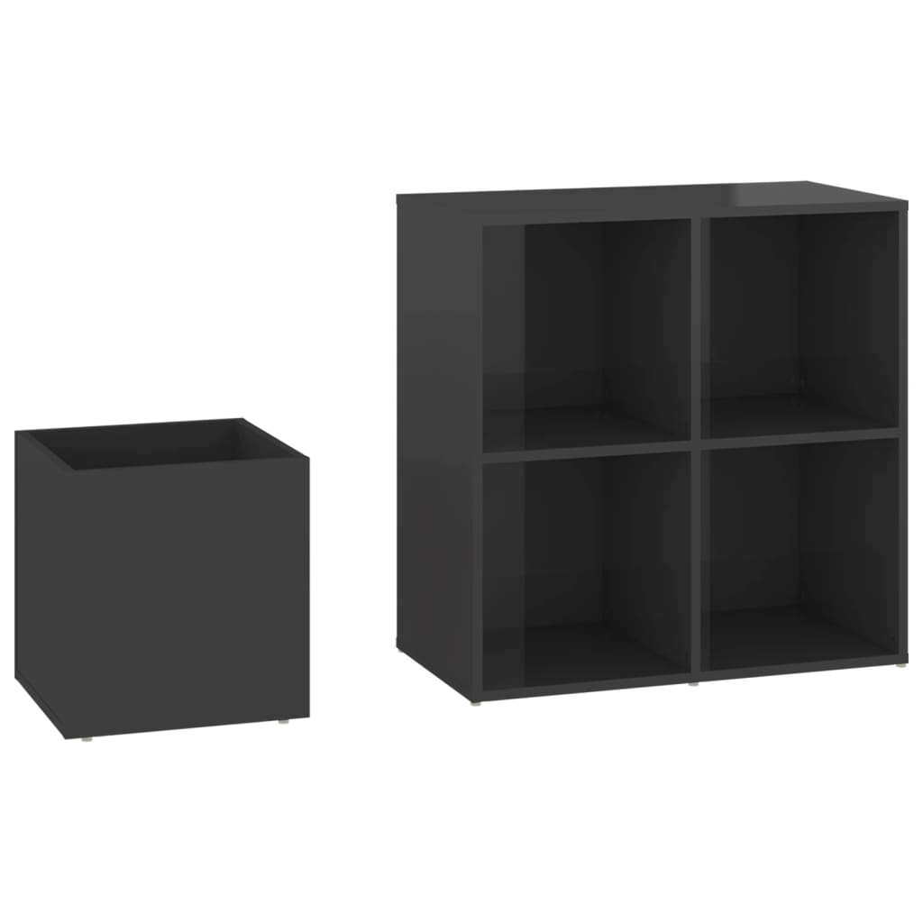 vidaXL Hall Shoe Cabinet High Gloss Grey 105x35.5x70 cm Engineered Wood