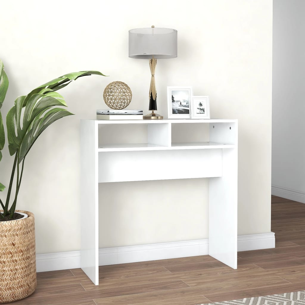 808296 vidaXL Console Table White 78x30x80 cm Engineered Wood