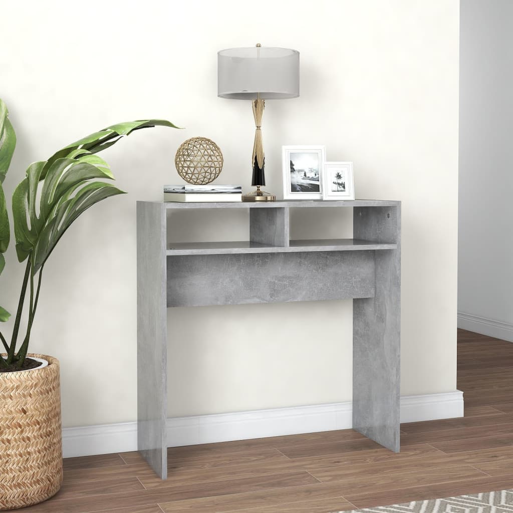 808300 vidaXL Console Table Concrete Grey 78x30x80 cm Engineered Wood