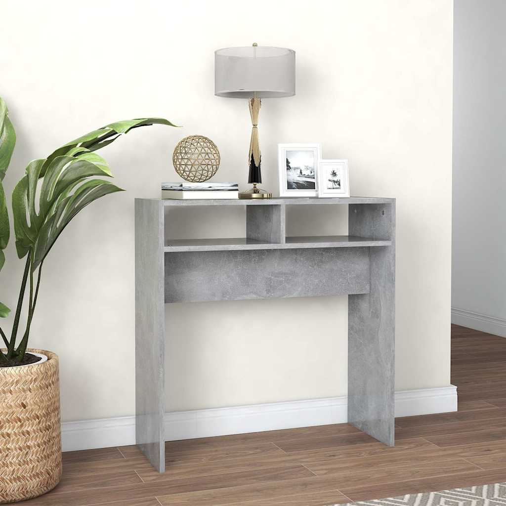 808300 vidaXL Console Table Concrete Grey 78x30x80 cm Engineered Wood