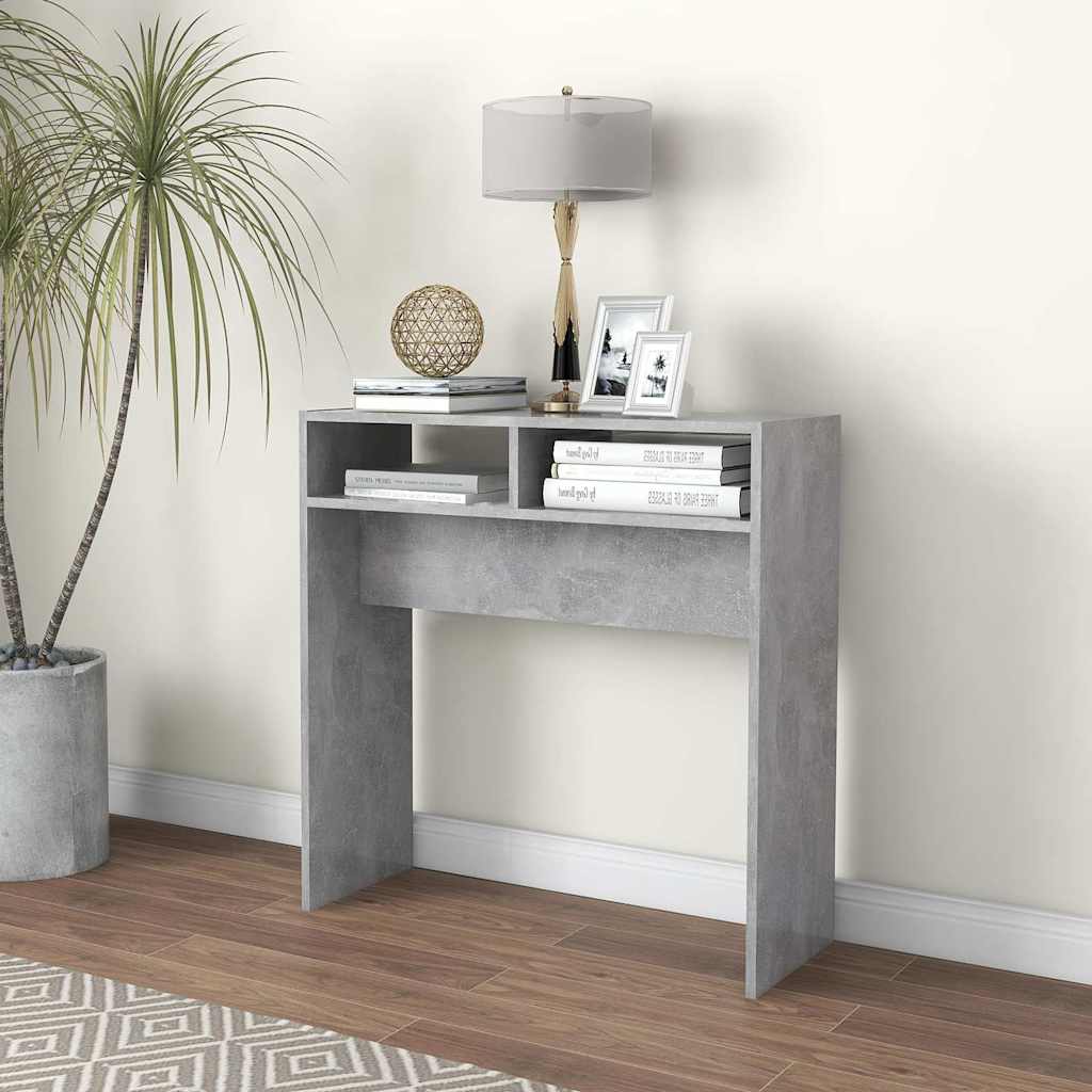 808300 vidaXL Console Table Concrete Grey 78x30x80 cm Engineered Wood