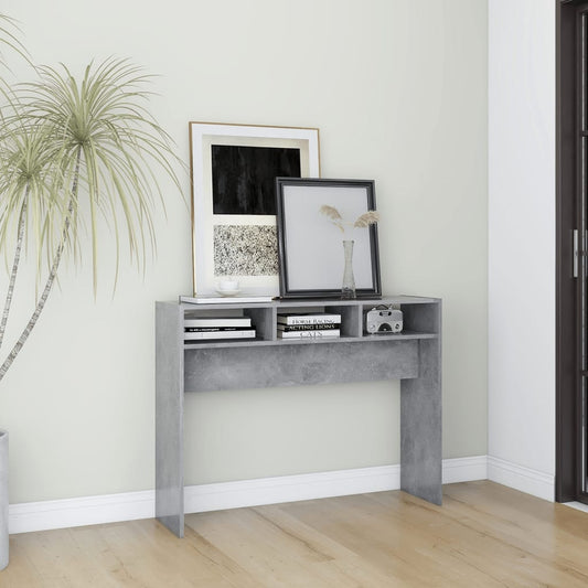 808309 vidaXL Console Table Concrete Grey 105x30x80 cm Engineered Wood