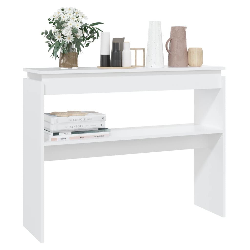 808323 vidaXL Console Table White 102x30x80 cm Engineered Wood