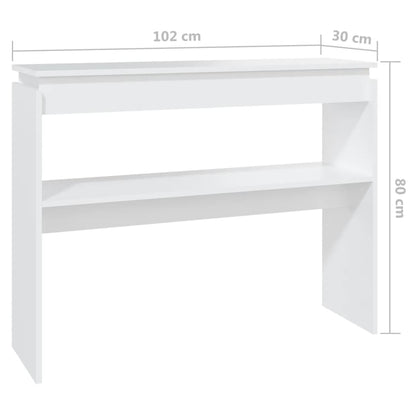 808323 vidaXL Console Table White 102x30x80 cm Engineered Wood