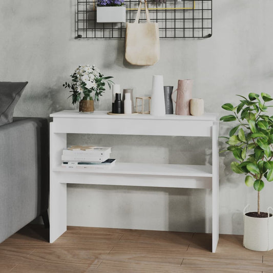 808323 vidaXL Console Table White 102x30x80 cm Engineered Wood