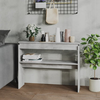 808327 vidaXL Console Table Concrete Grey 102x30x80 cm Engineered Wood