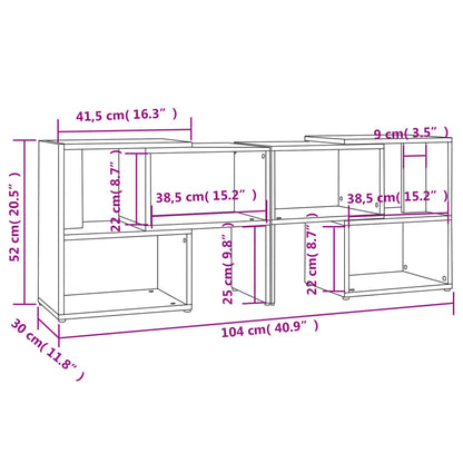 vidaXL TV Cabinet High Gloss White 104x30x52 cm Engineered Wood