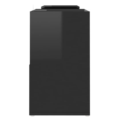 vidaXL TV Cabinet High Gloss Black 104x30x52 cm Engineered Wood