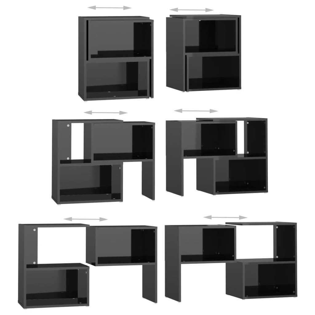 vidaXL TV Cabinet High Gloss Black 104x30x52 cm Engineered Wood