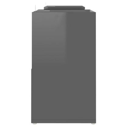 vidaXL TV Cabinet High Gloss Grey 104x30x52 cm Engineered Wood
