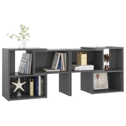 vidaXL TV Cabinet High Gloss Grey 104x30x52 cm Engineered Wood