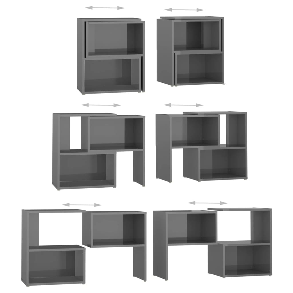 vidaXL TV Cabinet High Gloss Grey 104x30x52 cm Engineered Wood