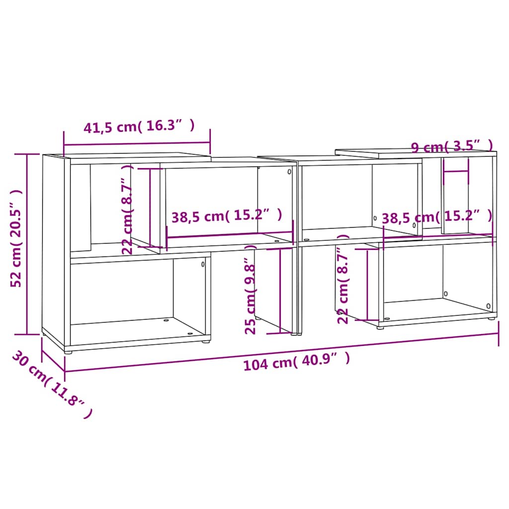 808358 vidaXL TV Cabinet High Gloss Grey 104x30x52 cm Engineered Wood