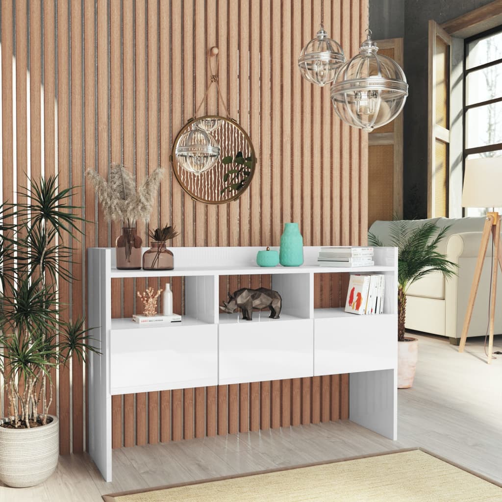 vidaXL Sideboard High Gloss White 105x30x70 cm Engineered Wood