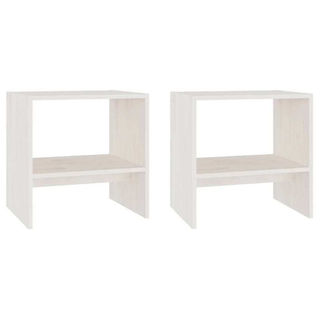 808056 vidaXL Bedside Cabinets 2 pcs White 40x30,5x40 cm Solid Wood Pine