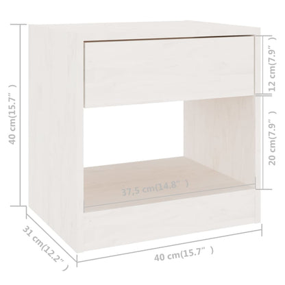 vidaXL Bedside Cabinets 2 pcs White 40x31x40 cm Solid Pinewood