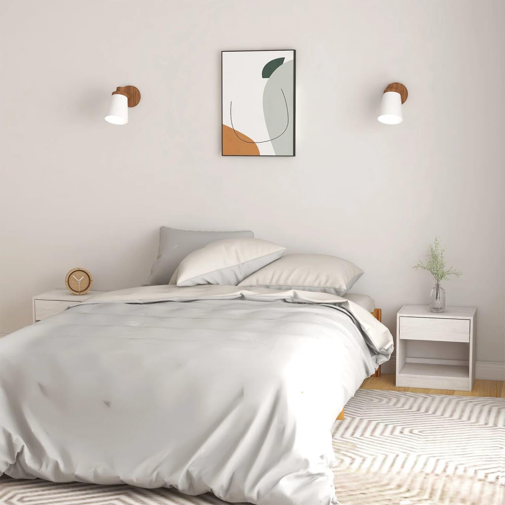 vidaXL Bedside Cabinets 2 pcs White 40x31x40 cm Solid Pinewood