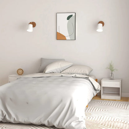 vidaXL Bedside Cabinets 2 pcs White 40x31x40 cm Solid Pinewood