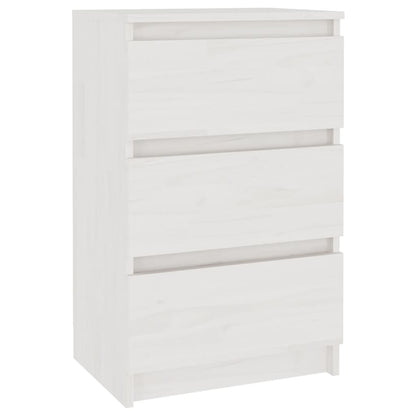 vidaXL Bedside Cabinet White 40x29.5x64 cm Solid Pine Wood