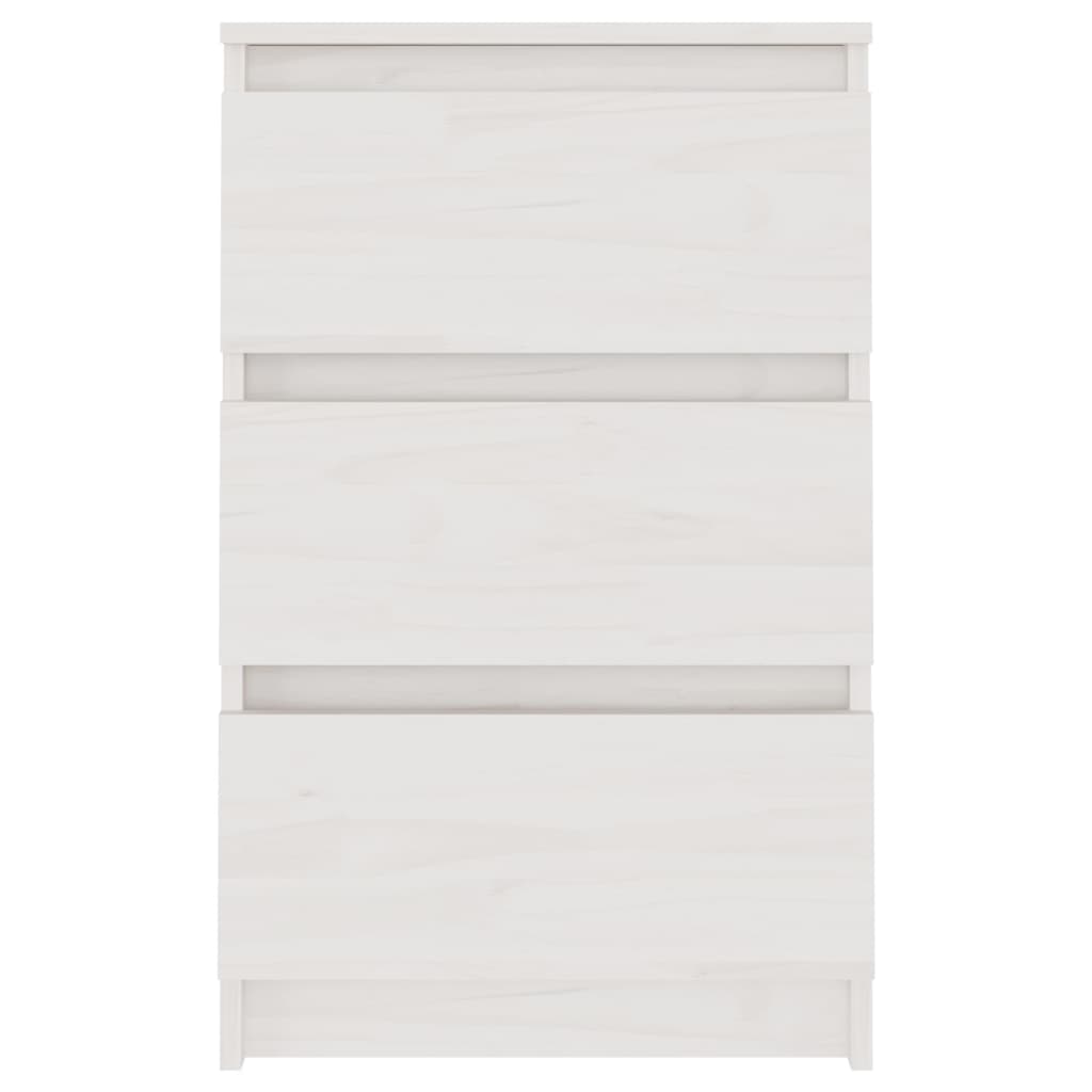 vidaXL Bedside Cabinet White 40x29.5x64 cm Solid Pine Wood