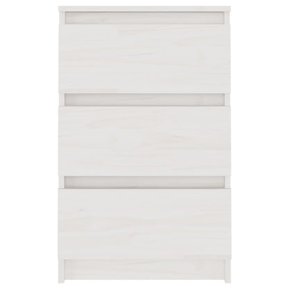 vidaXL Bedside Cabinet White 40x29.5x64 cm Solid Pine Wood