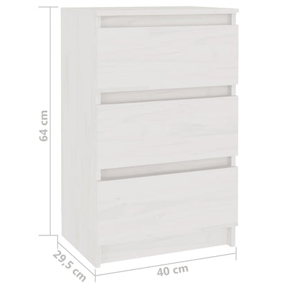 vidaXL Bedside Cabinets 2 pcs White 40x29.5x64 cm Solid Pine Wood