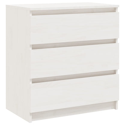 vidaXL Bedside Cabinet White 60x36x64 cm Solid Pinewood