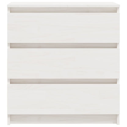 vidaXL Bedside Cabinet White 60x36x64 cm Solid Pinewood