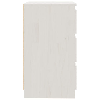vidaXL Bedside Cabinet White 60x36x64 cm Solid Pinewood