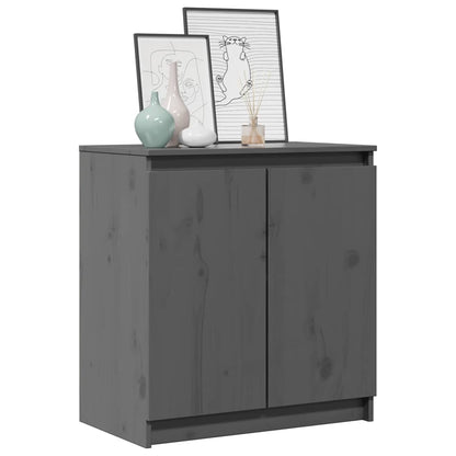 vidaXL Side Cabinet Grey 60x36x65 cm Solid Wood Pine