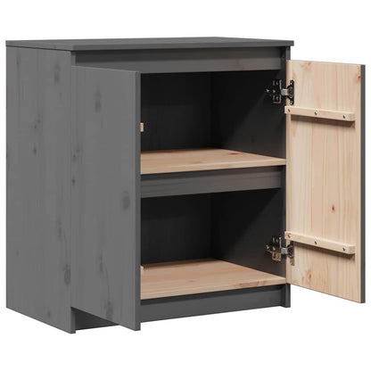 vidaXL Side Cabinet Grey 60x36x65 cm Solid Wood Pine