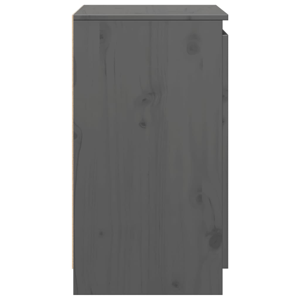 vidaXL Side Cabinet Grey 60x36x65 cm Solid Pinewood