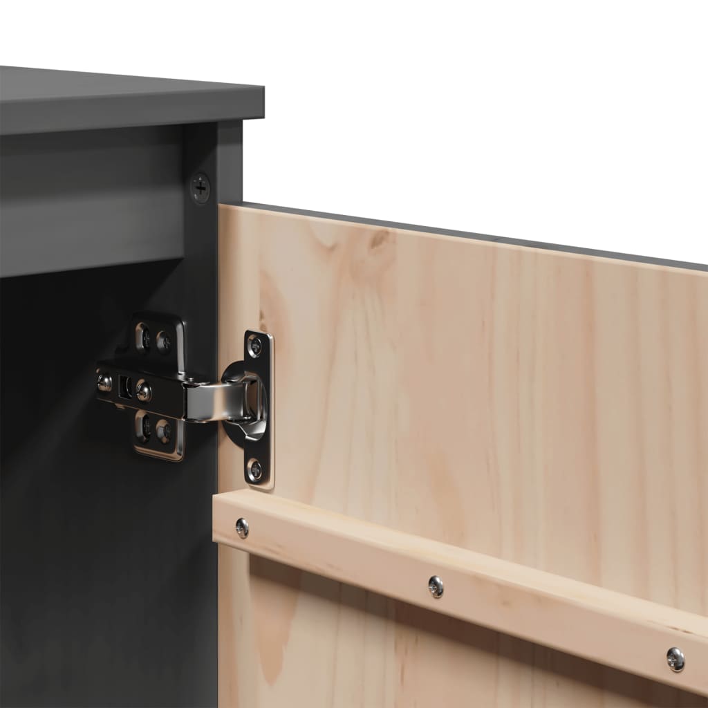 vidaXL Side Cabinet Grey 60x36x65 cm Solid Pinewood