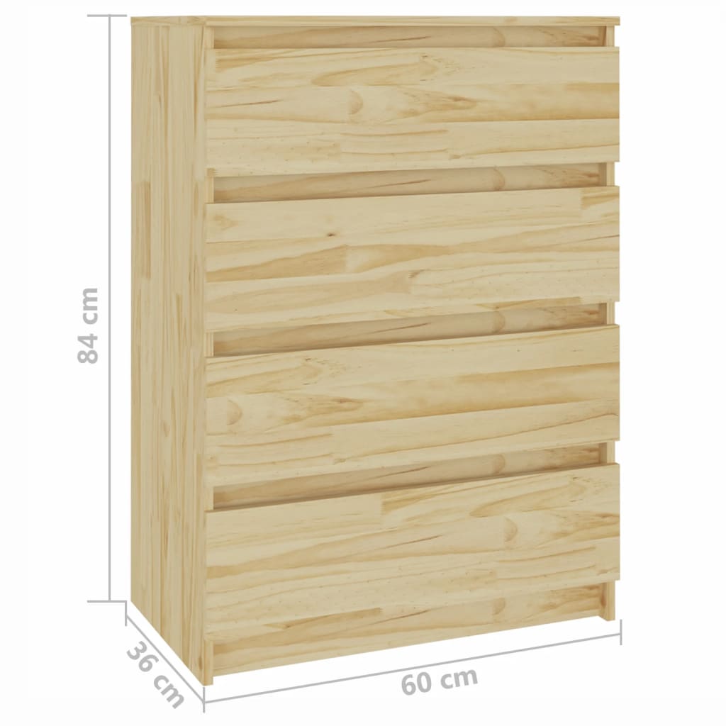 vidaXL Side Cabinet 60x36x84 cm Solid Pinewood
