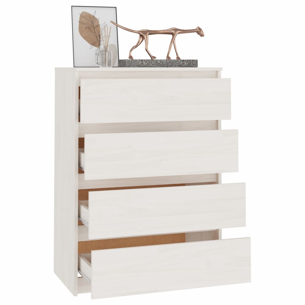 vidaXL Side Cabinet White 60x36x84 cm Solid Pinewood