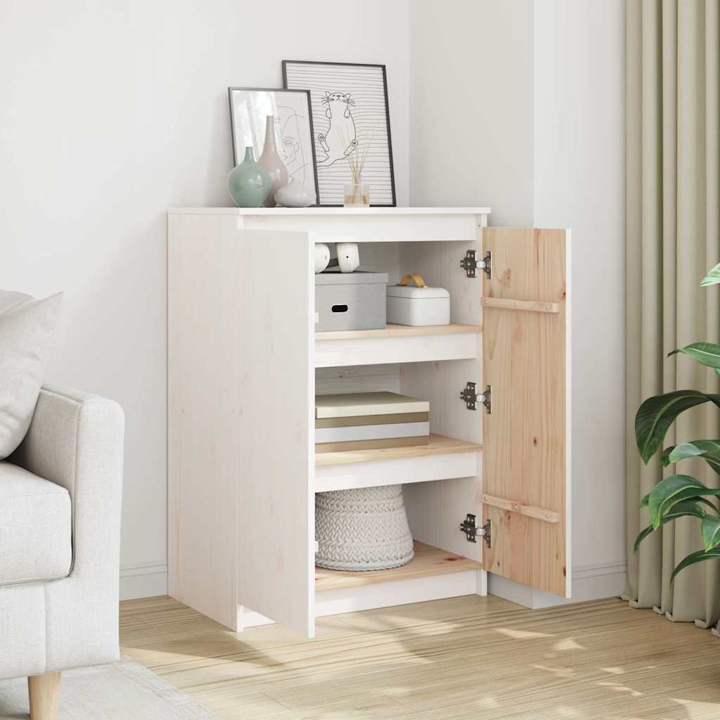 vidaXL Sideboard White 60x36x84 cm Solid Wood Pine