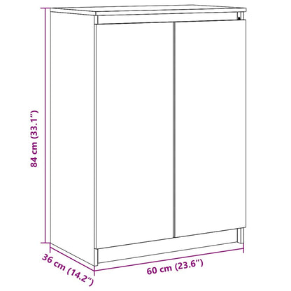 vidaXL Sideboard White 60x36x84 cm Solid Pinewood