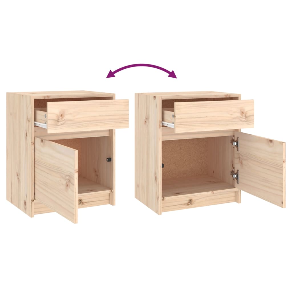 vidaXL Bedside Cabinet 40x31x50 cm Solid Pinewood
