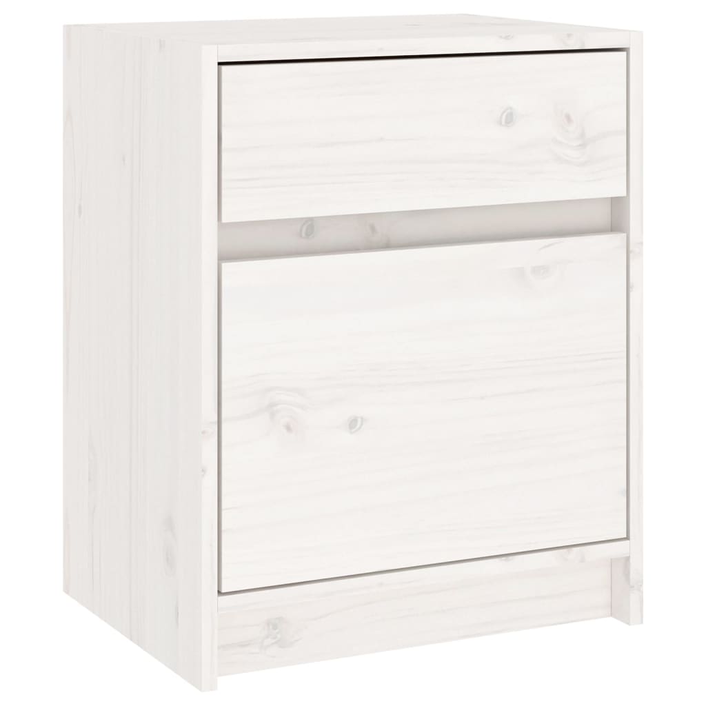 vidaXL Bedside Cabinet White 40x31x50 cm Solid Pinewood