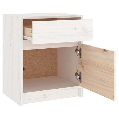vidaXL Bedside Cabinet White 40x31x50 cm Solid Pinewood