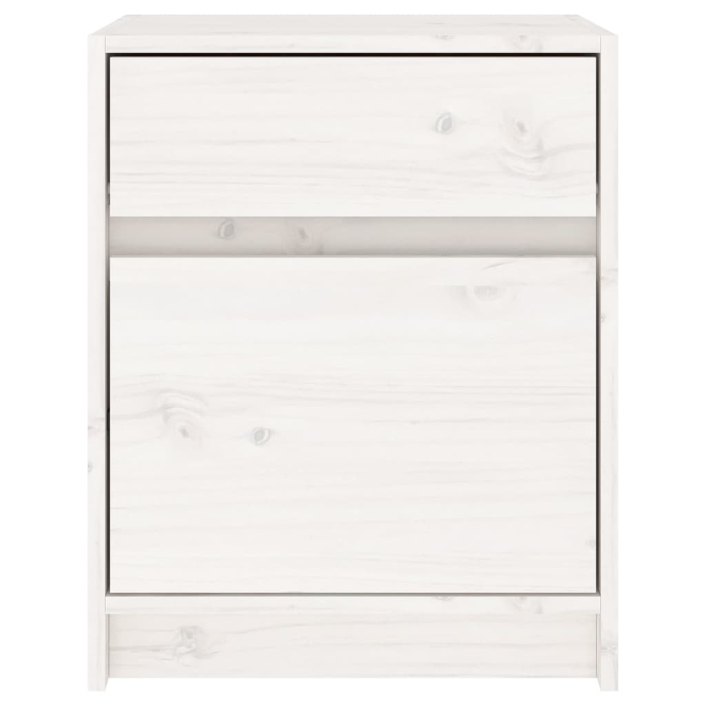 vidaXL Bedside Cabinet White 40x31x50 cm Solid Pinewood