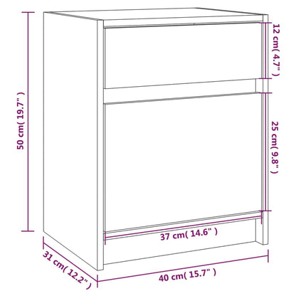 vidaXL Bedside Cabinet White 40x31x50 cm Solid Pinewood