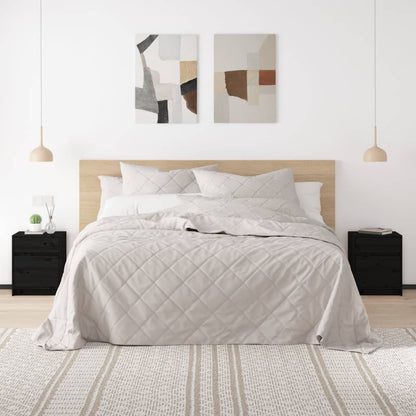 vidaXL Bedside Cabinets 2 pcs Black 40x31x50 cm Solid Pinewood