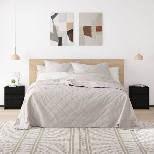 vidaXL Bedside Cabinets 2 pcs Black 40x31x50 cm Solid Pinewood