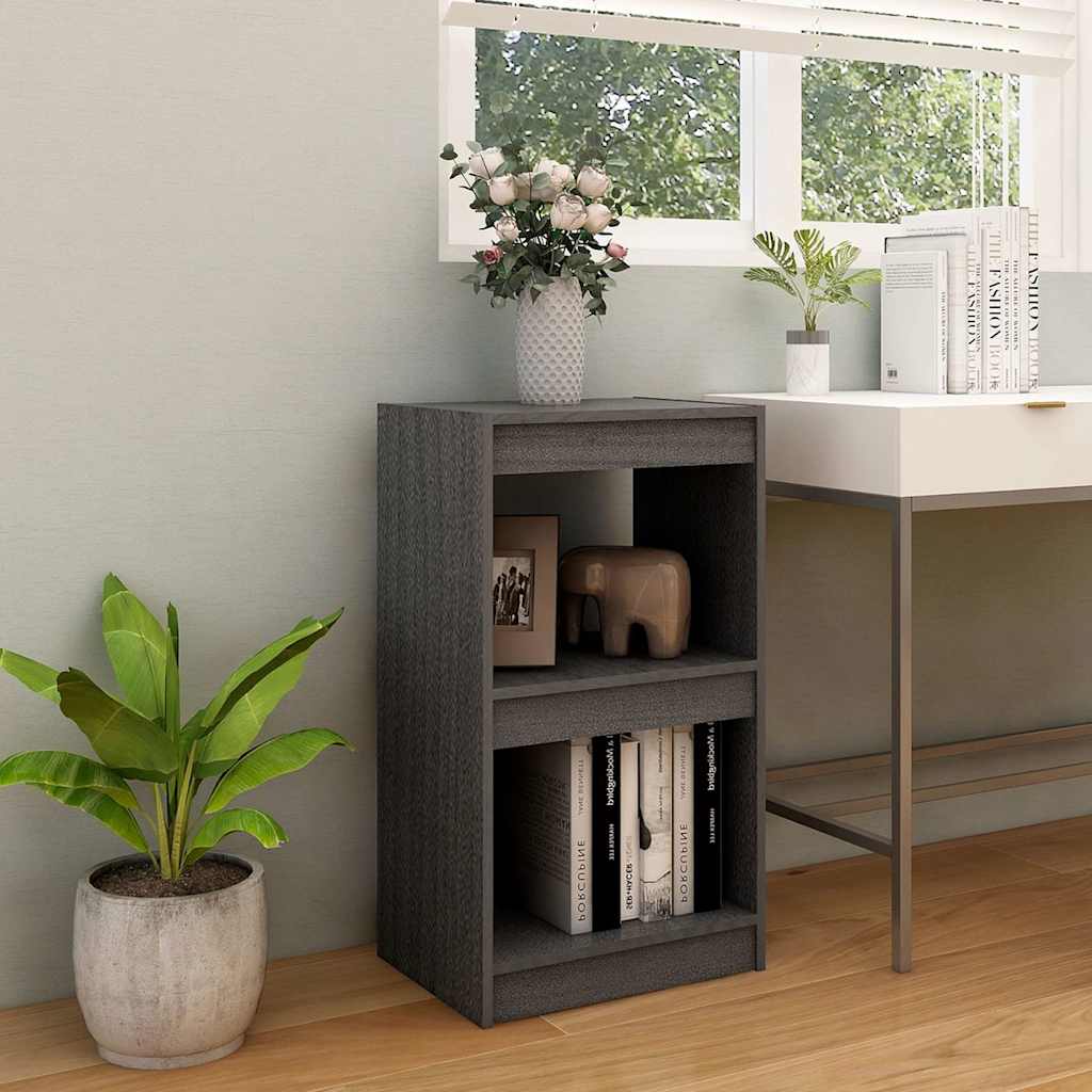 808135 vidaXL Book Cabinet Grey 40x30x71,5 cm Solid Wood Pine